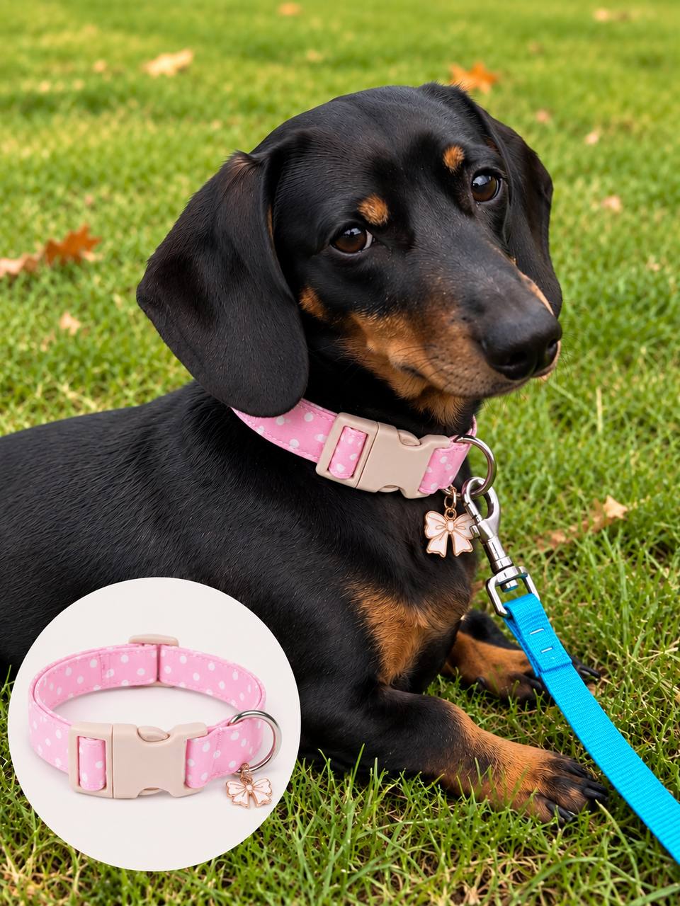Polka Dot Print Dog Collar