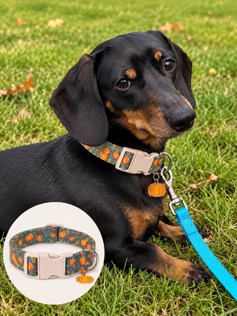 Pumpkin Print Dog Collar