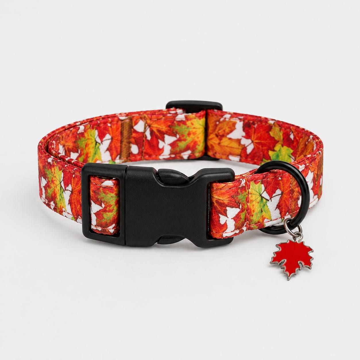Leaf Print Dog Collar