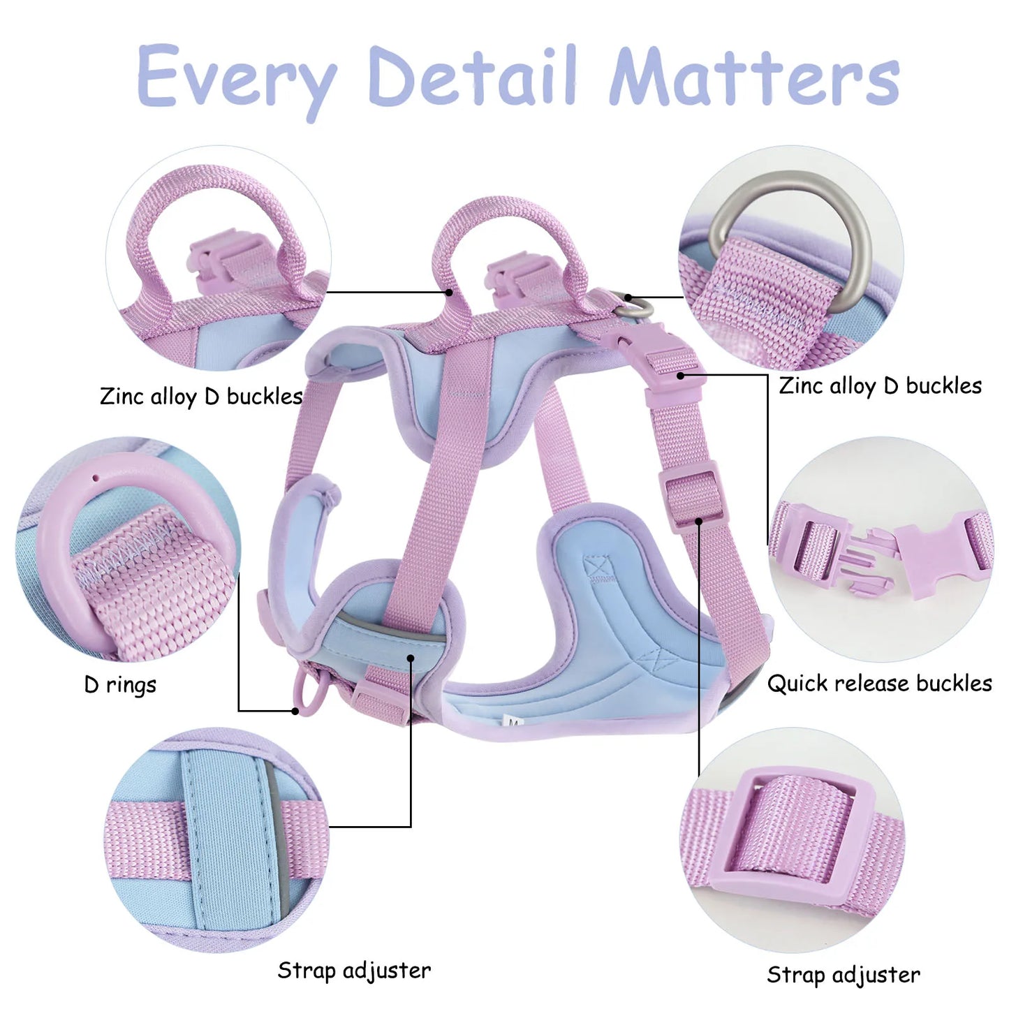 Adjustable Colorblock Dog Harness