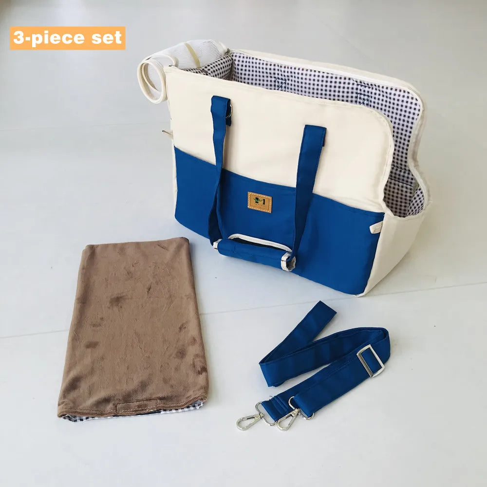 Blue Padded Pet Travel Carrier