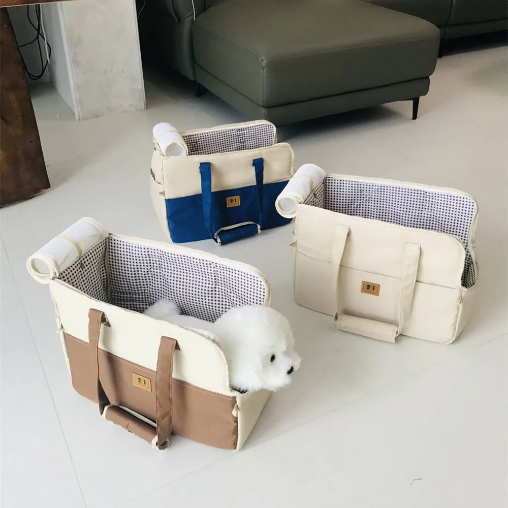 Blue Padded Pet Travel Carrier